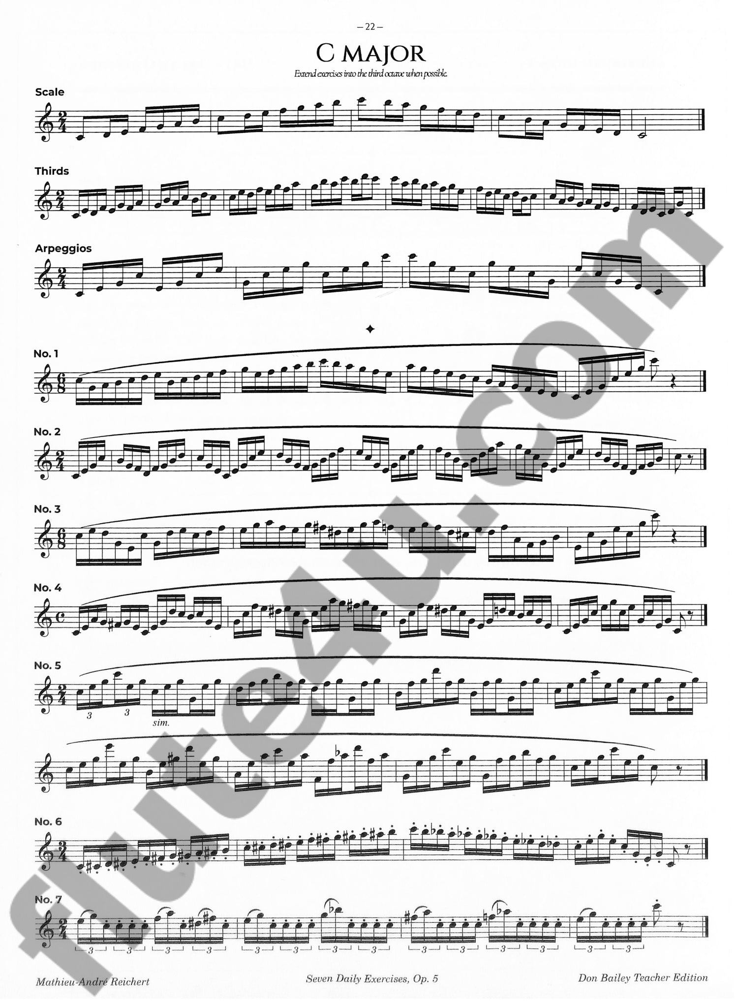 Reichert, MA :: Reichert Revisited: Seven Daily Exercises, Op. 5