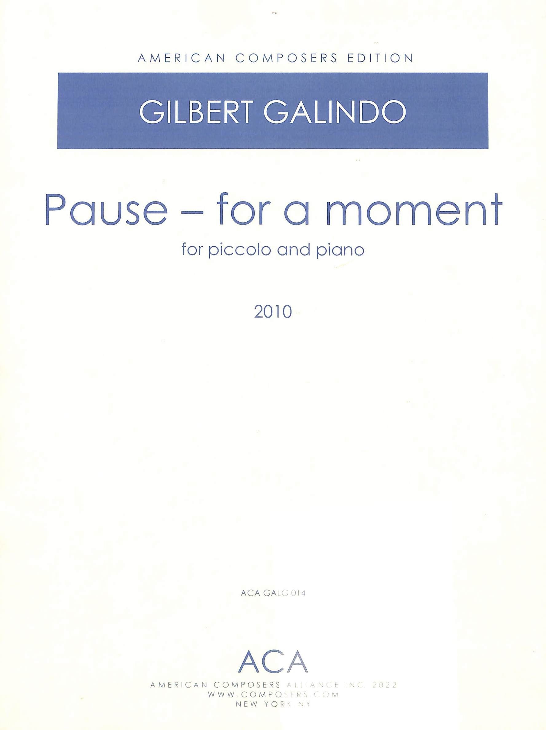 Pause - for a moment