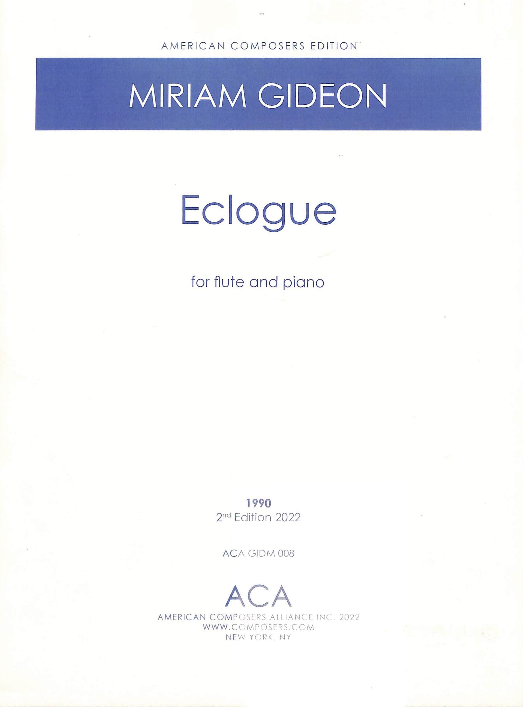 Gideon, M :: Eclogue