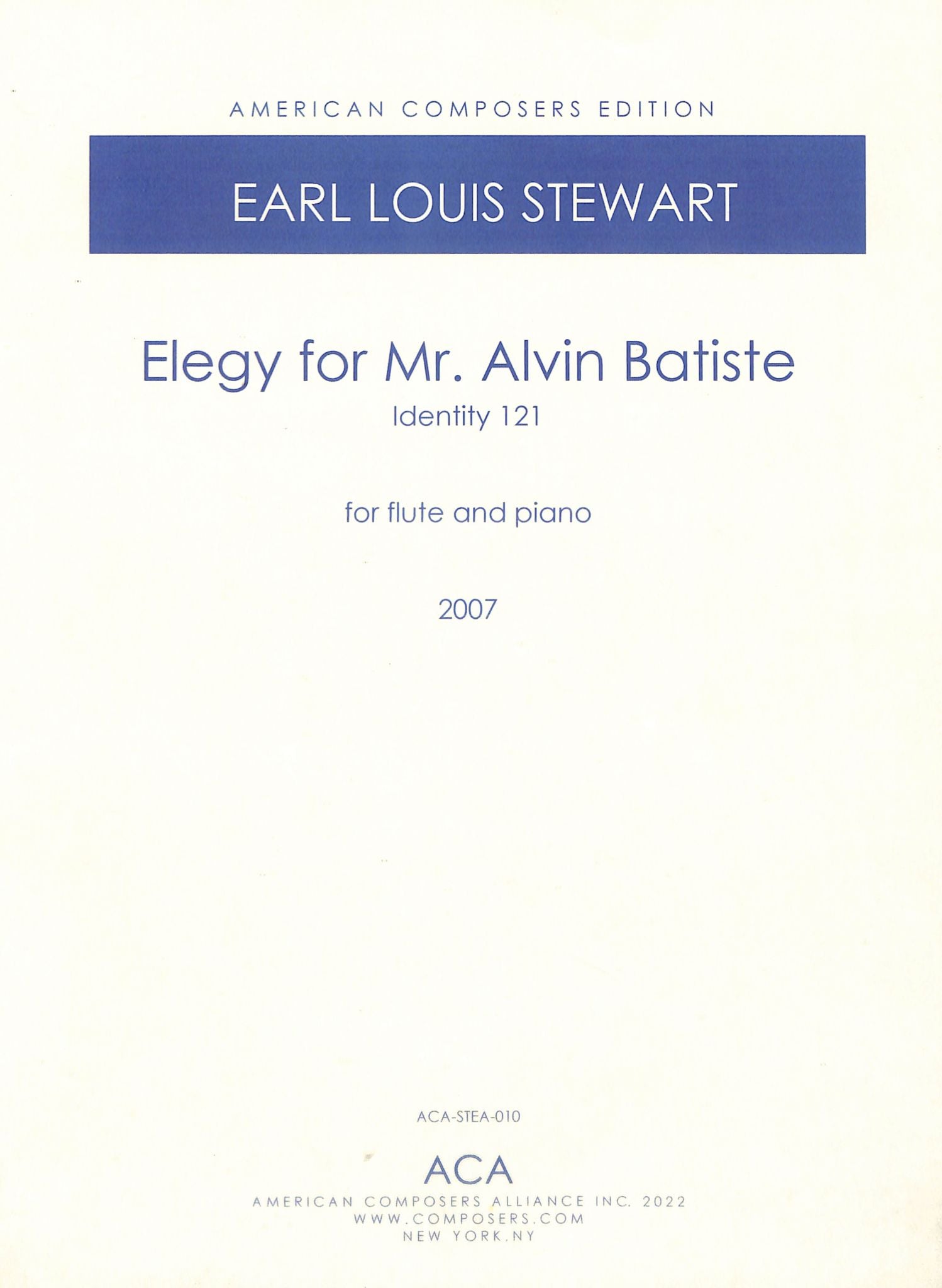 Stewart, EL :: Elegy for Mr. Alvin Batiste