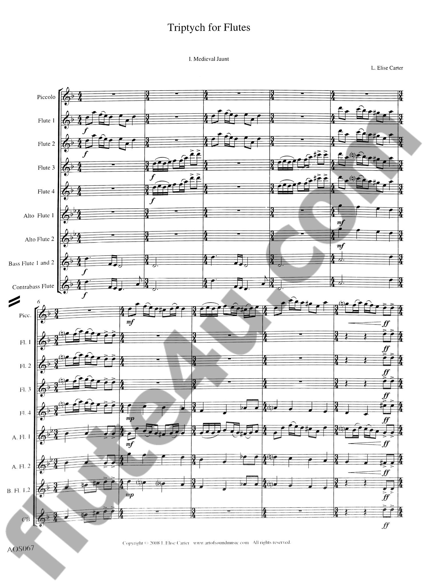 Carter, LE :: Triptych for Flutes