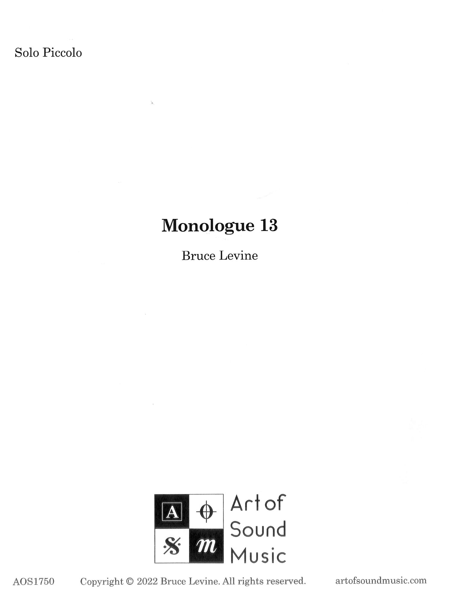 Levine, B :: Monologue 13