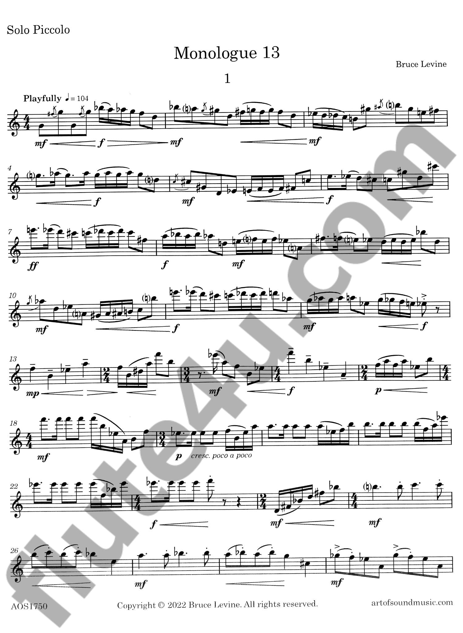 Levine, B :: Monologue 13