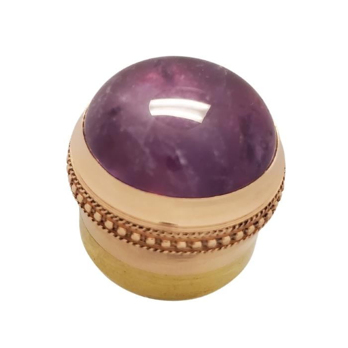 Amethyst Gemstone Flute Crown Gold (Cabochon)