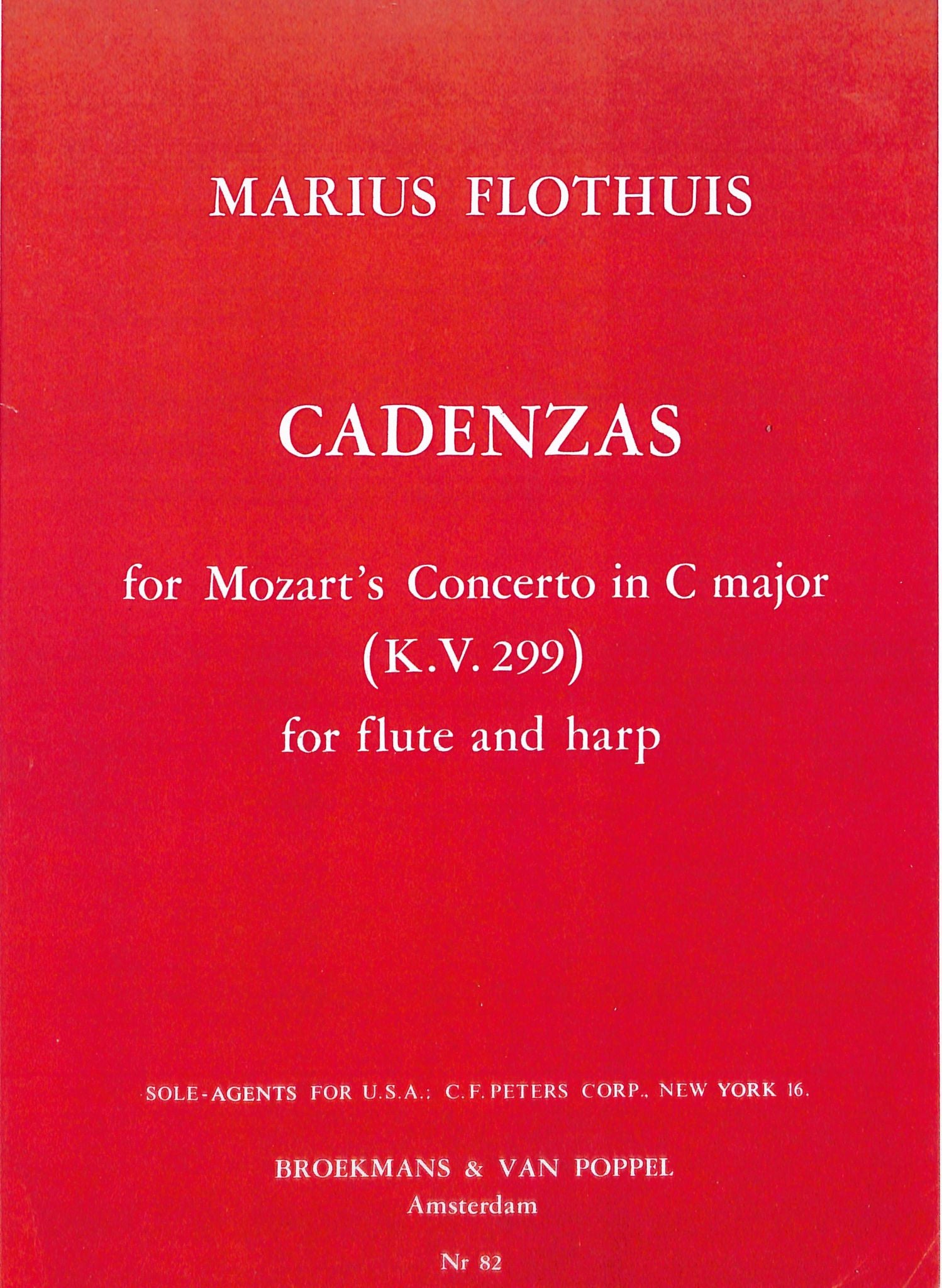 Flothuis, M :: Cadenzas for Mozart's Concerto in C major (K.V. 299)