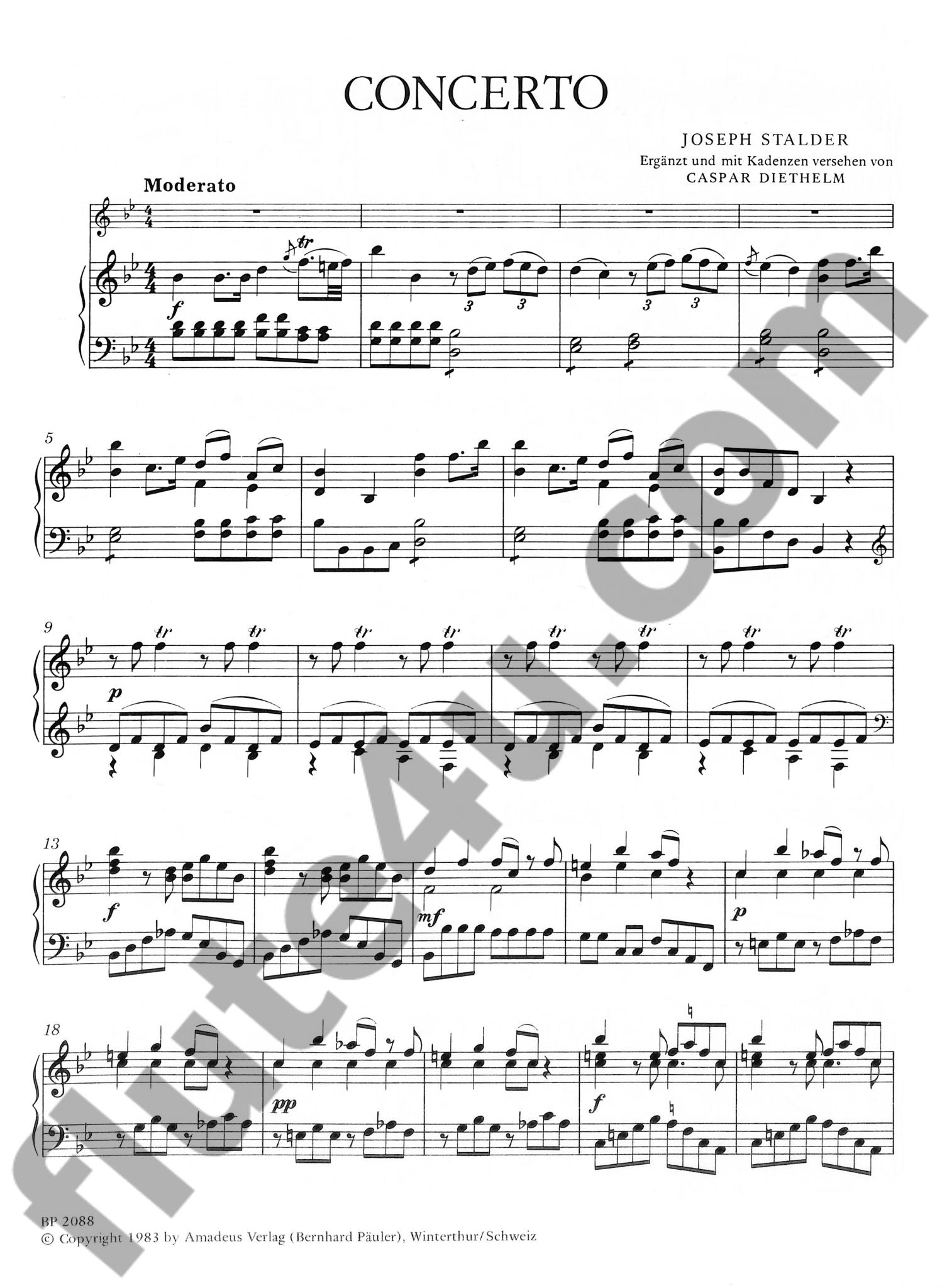 Stalder, J :: Concerto in B flat major