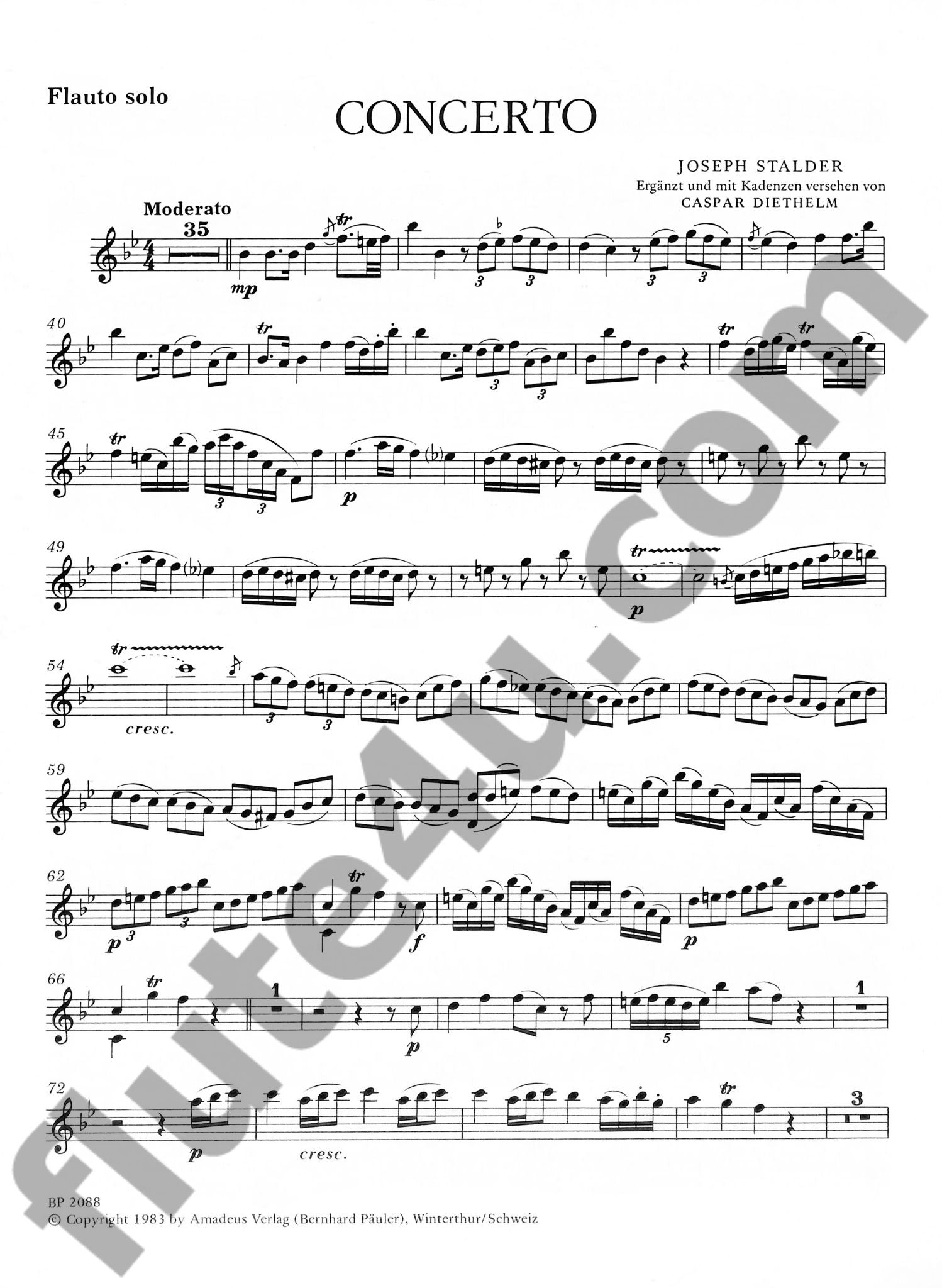 Stalder, J :: Concerto in B flat major