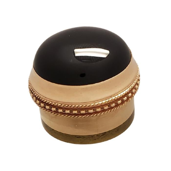 Onyx Gemstone Flute Crown Gold (Cabochon)