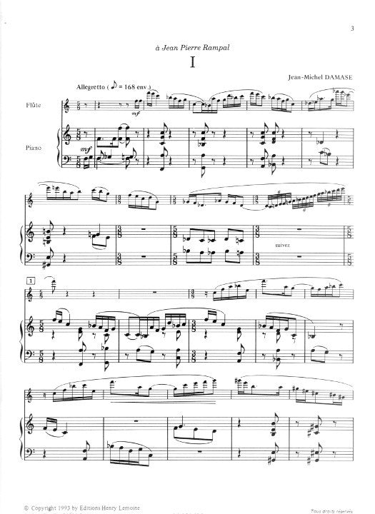 Damase, J-M :: Concerto pour Flute et Orchestra de Chambre