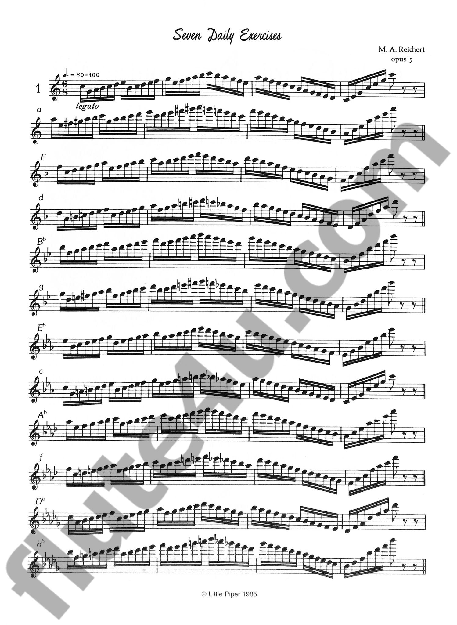 Reichert, MA :: Seven Daily Exercises for Flute op. 5