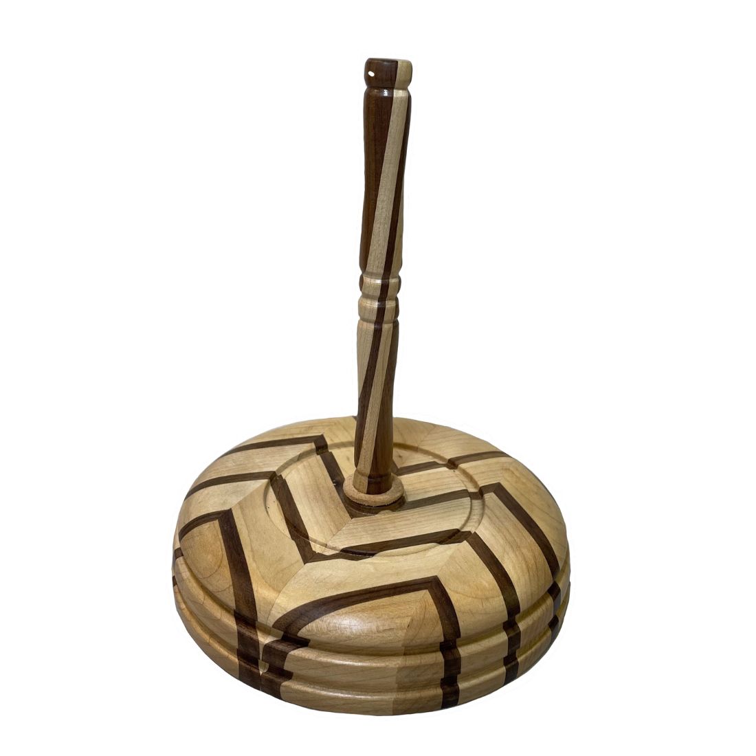 Handcrafted Chevron Wood Flute Stand