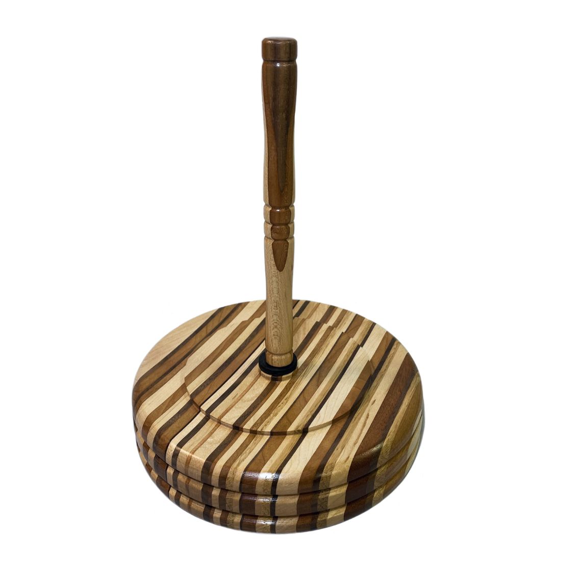 Handcrafted Striped Wood Flute Stand