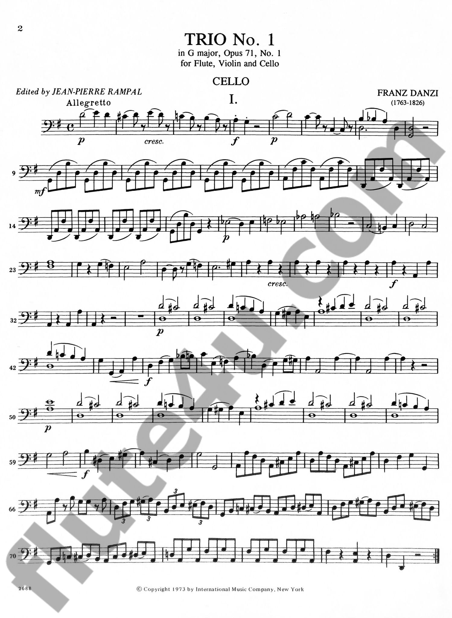 Danzi, F :: Trio No. 1 in G Major, op. 71