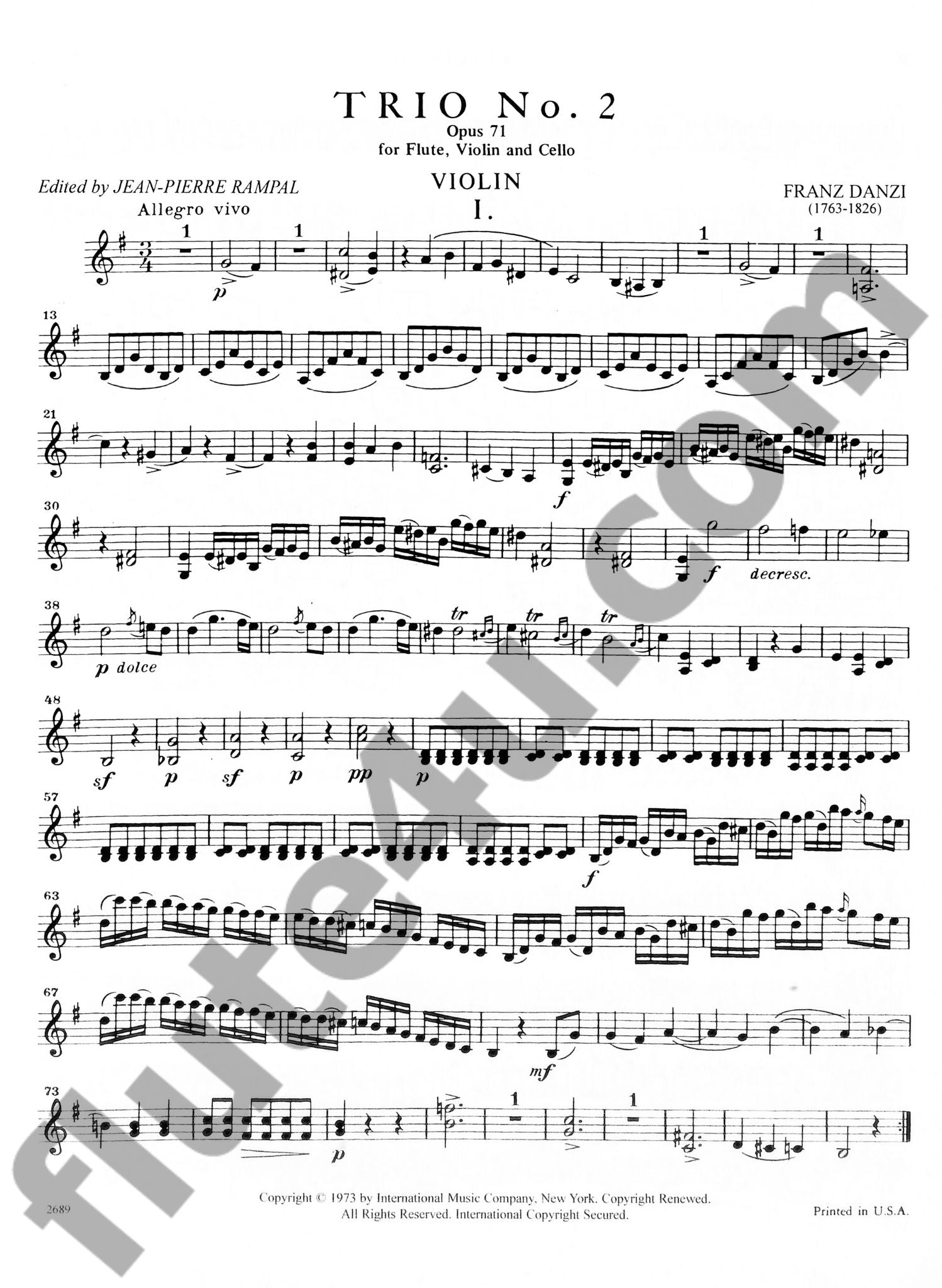 Danzi, F :: Trio 2 in E minor, op. 71