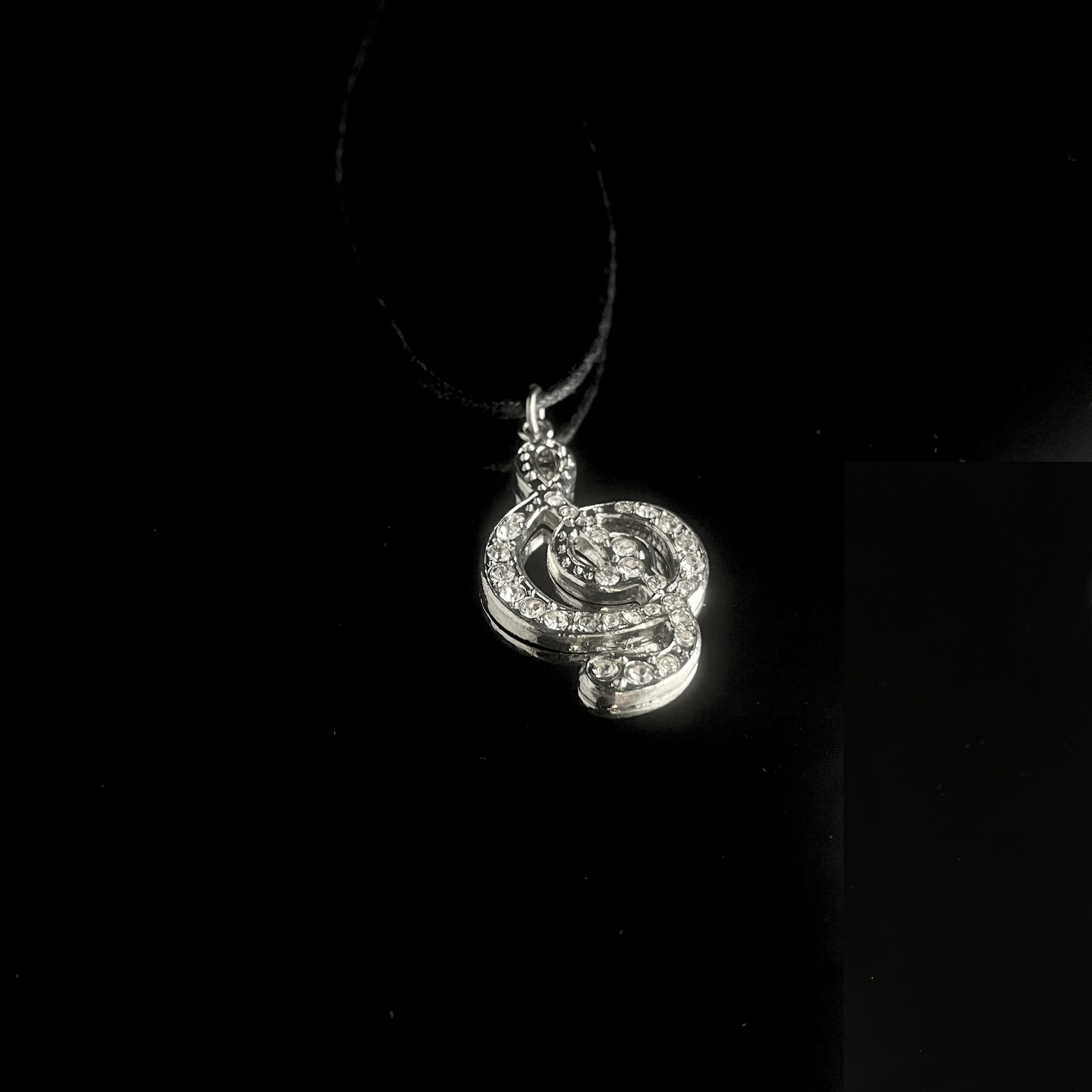 Necklace - G Clef with Crystals
