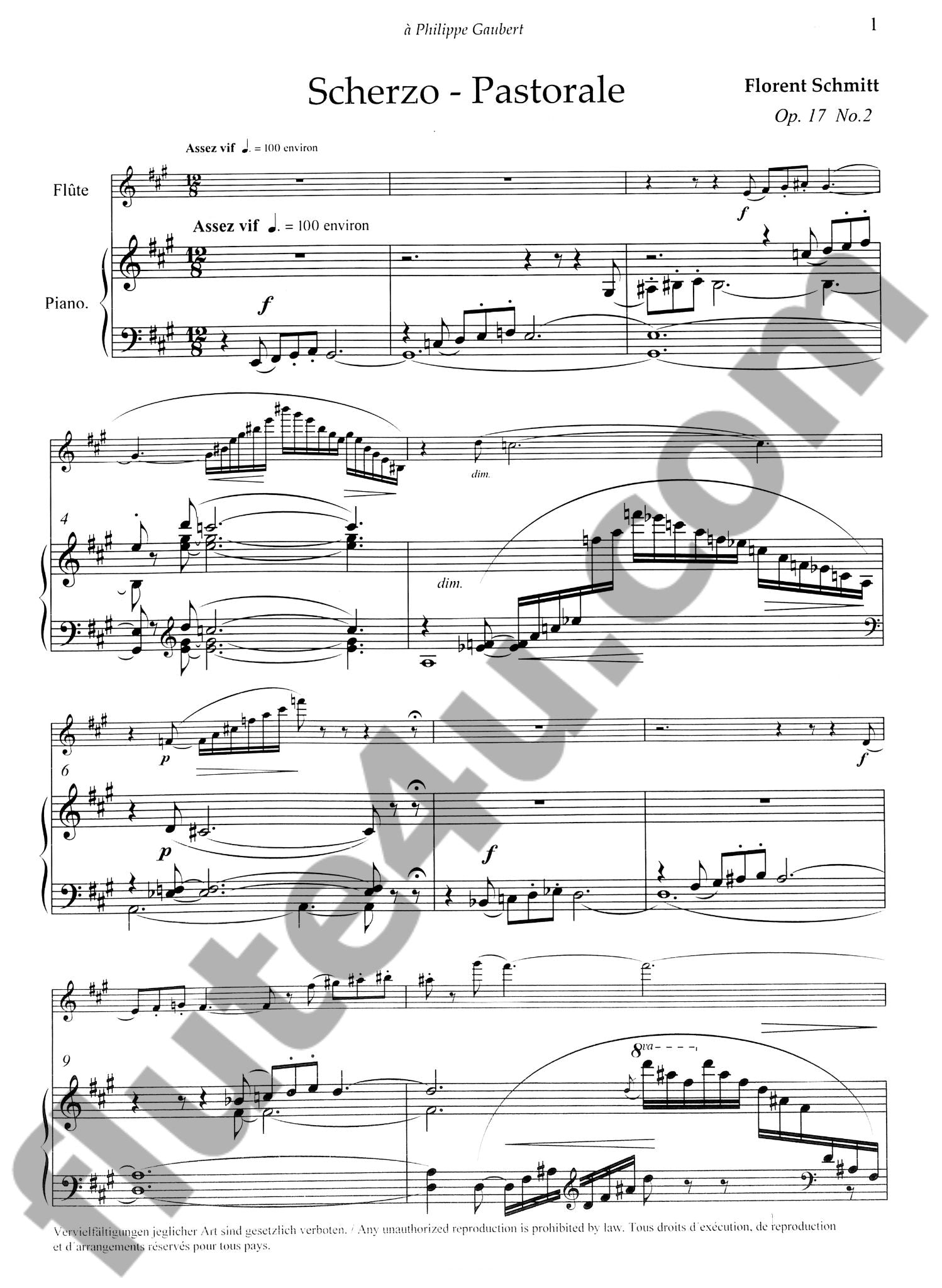Schmitt, F :: Scherzo-Pastorale, op. 17
