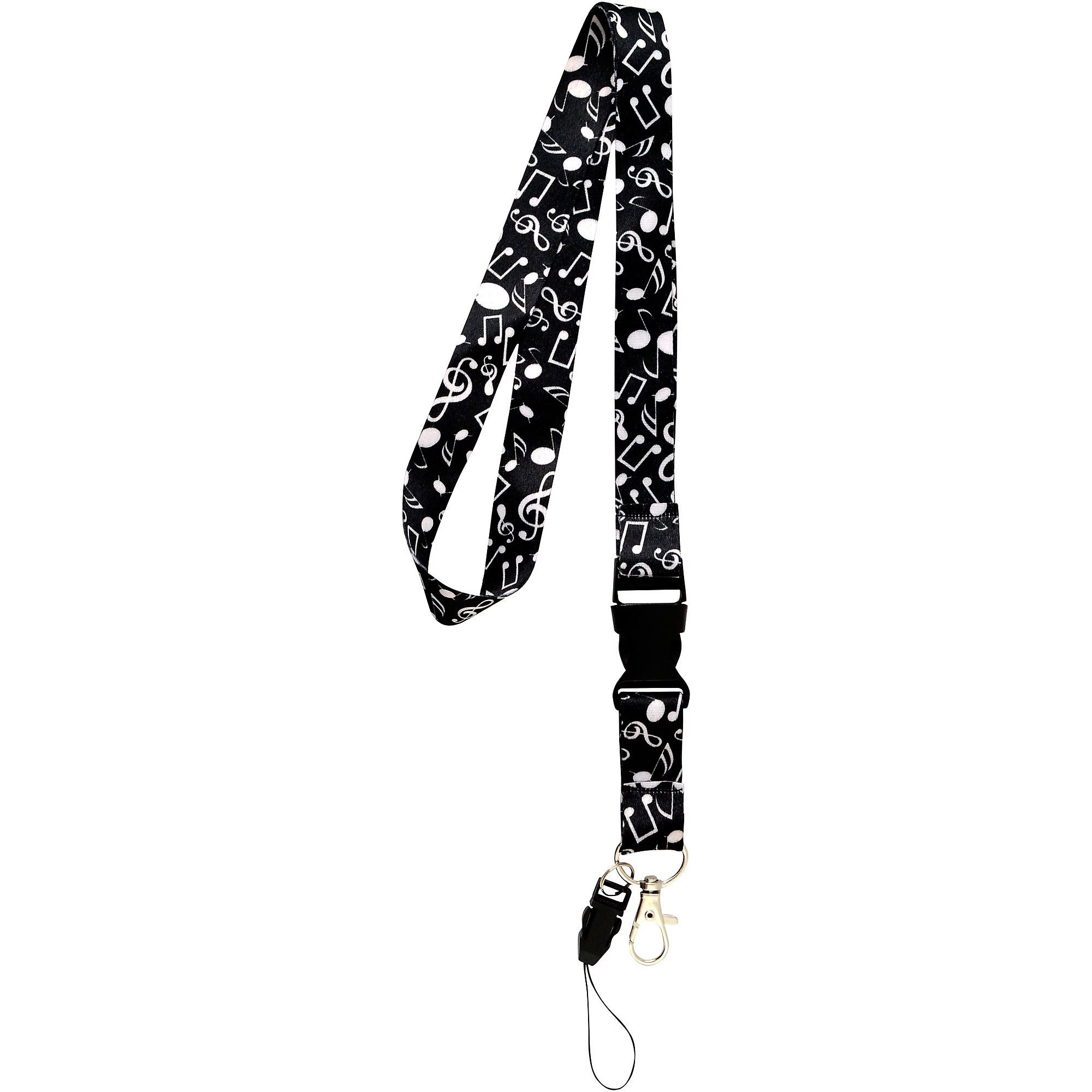 Lanyard - Black with White Music Notes