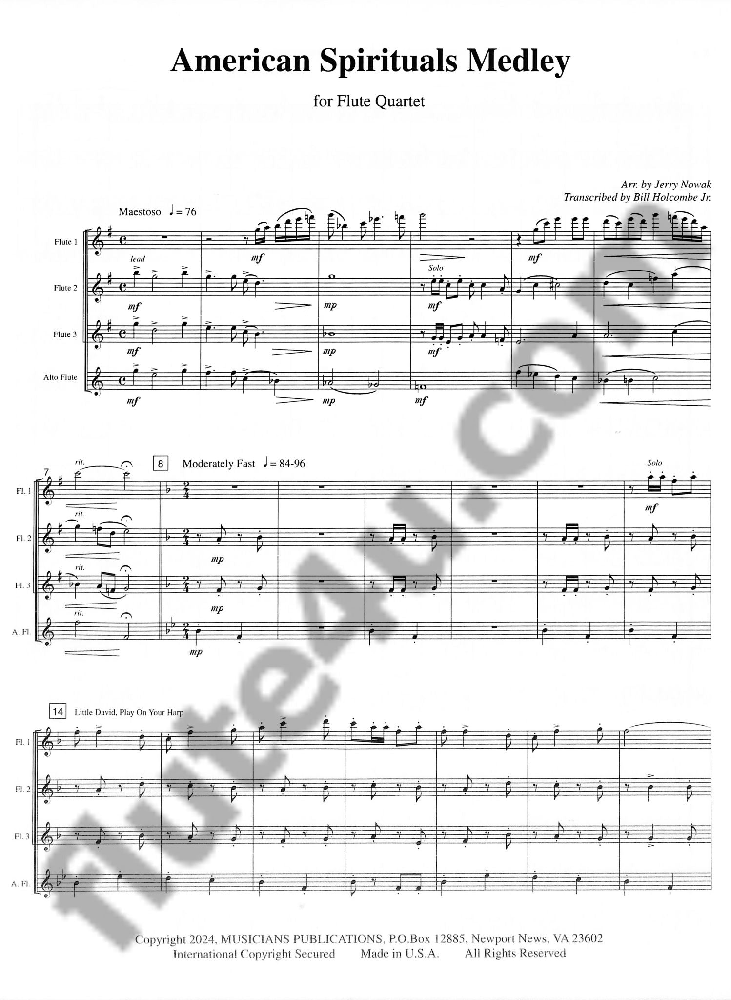 Holcombe, B :: American Spirituals Medley