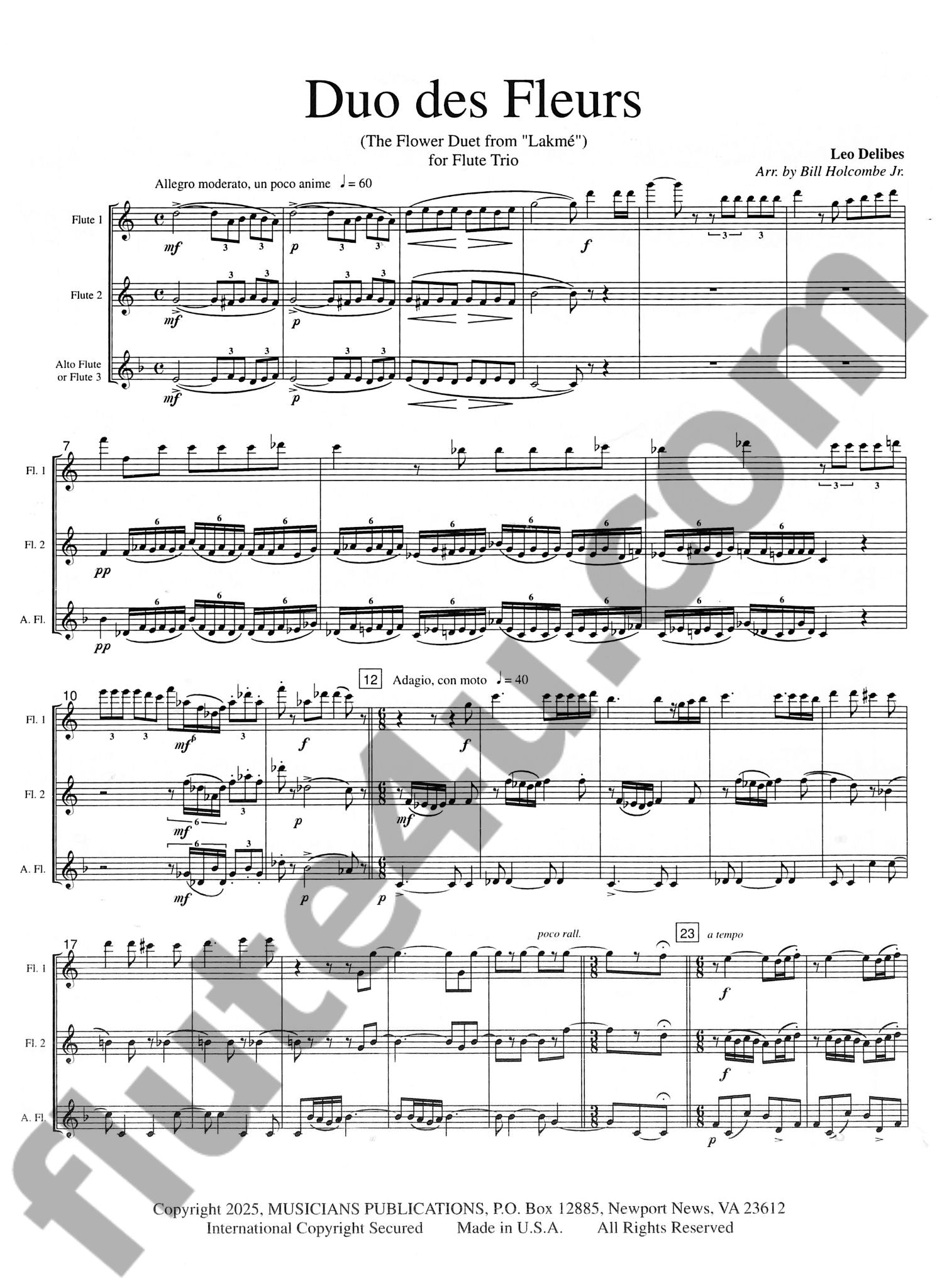 Delibes, L :: Duo des Fleurs (The Flower Duet from 'Lakme')