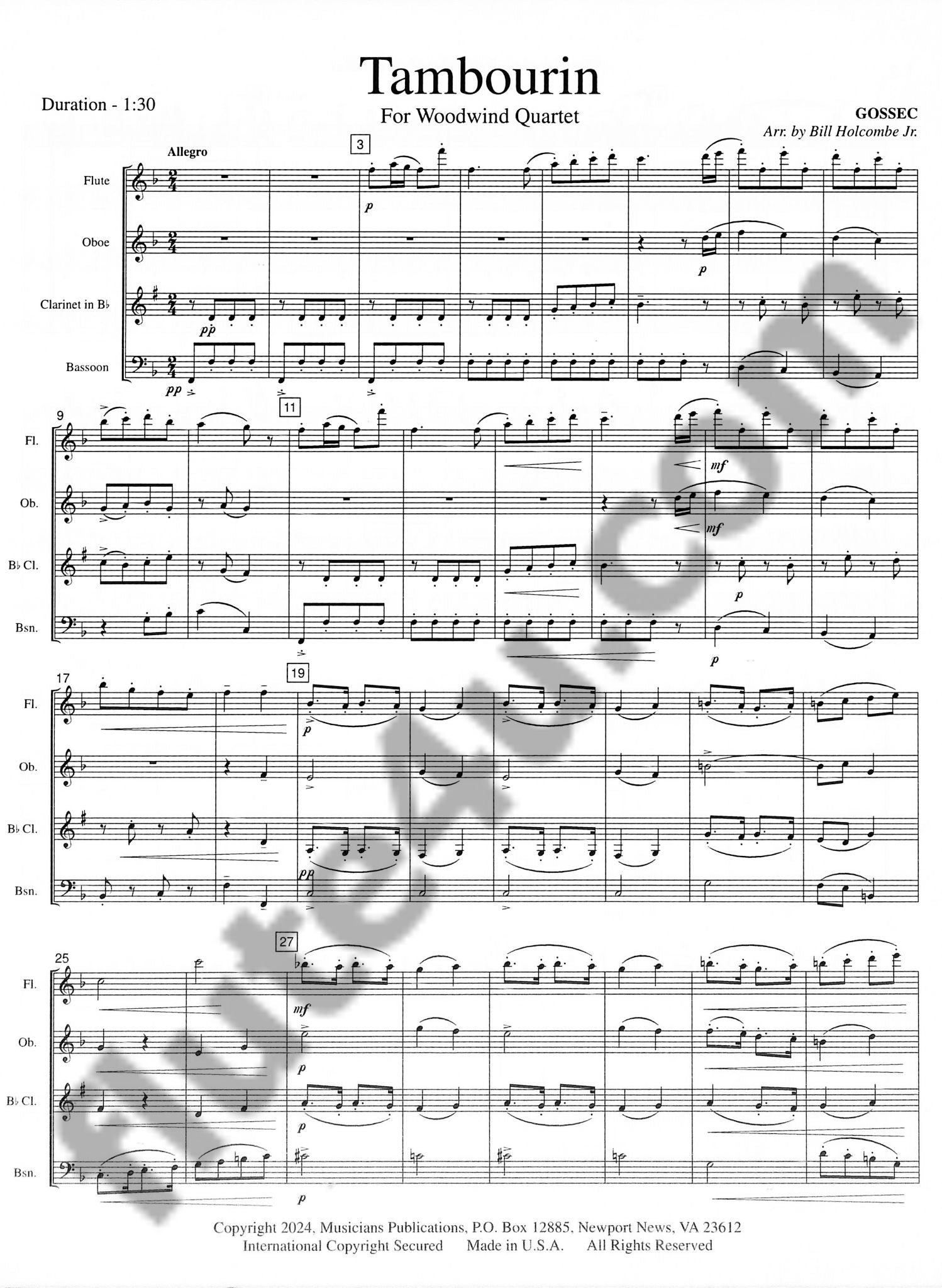 Gossec, FJ :: Tambourin