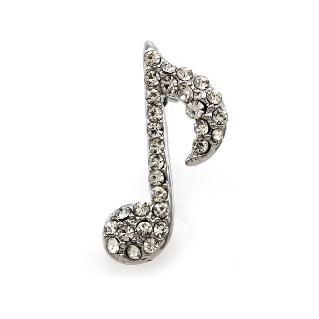 Pin - Rhinestone Eighth Note