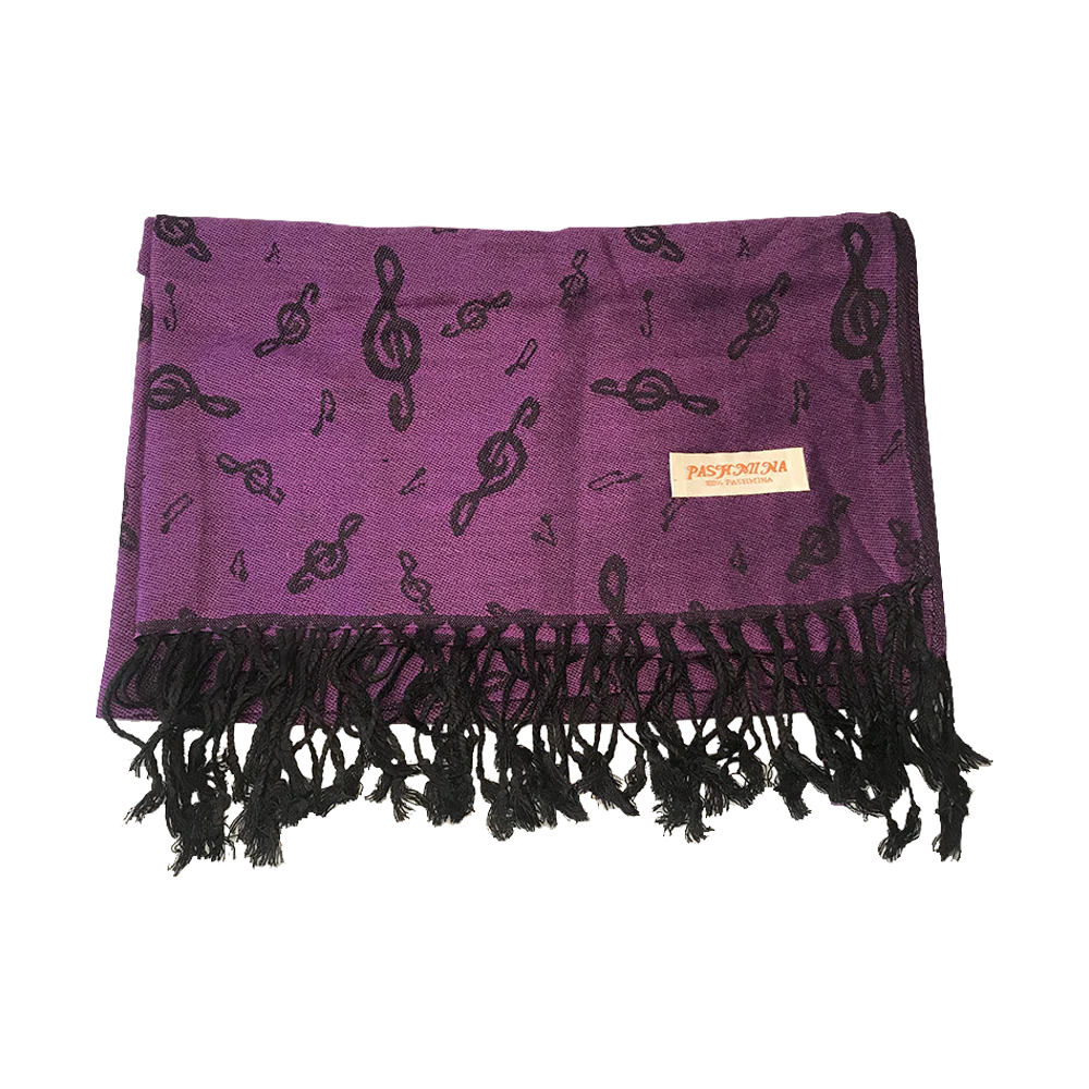 Scarf - Pashmina with Treble Clefs
