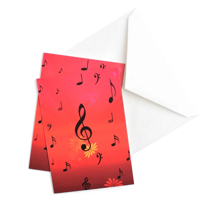 Note Card - Treble Clef and Flowers