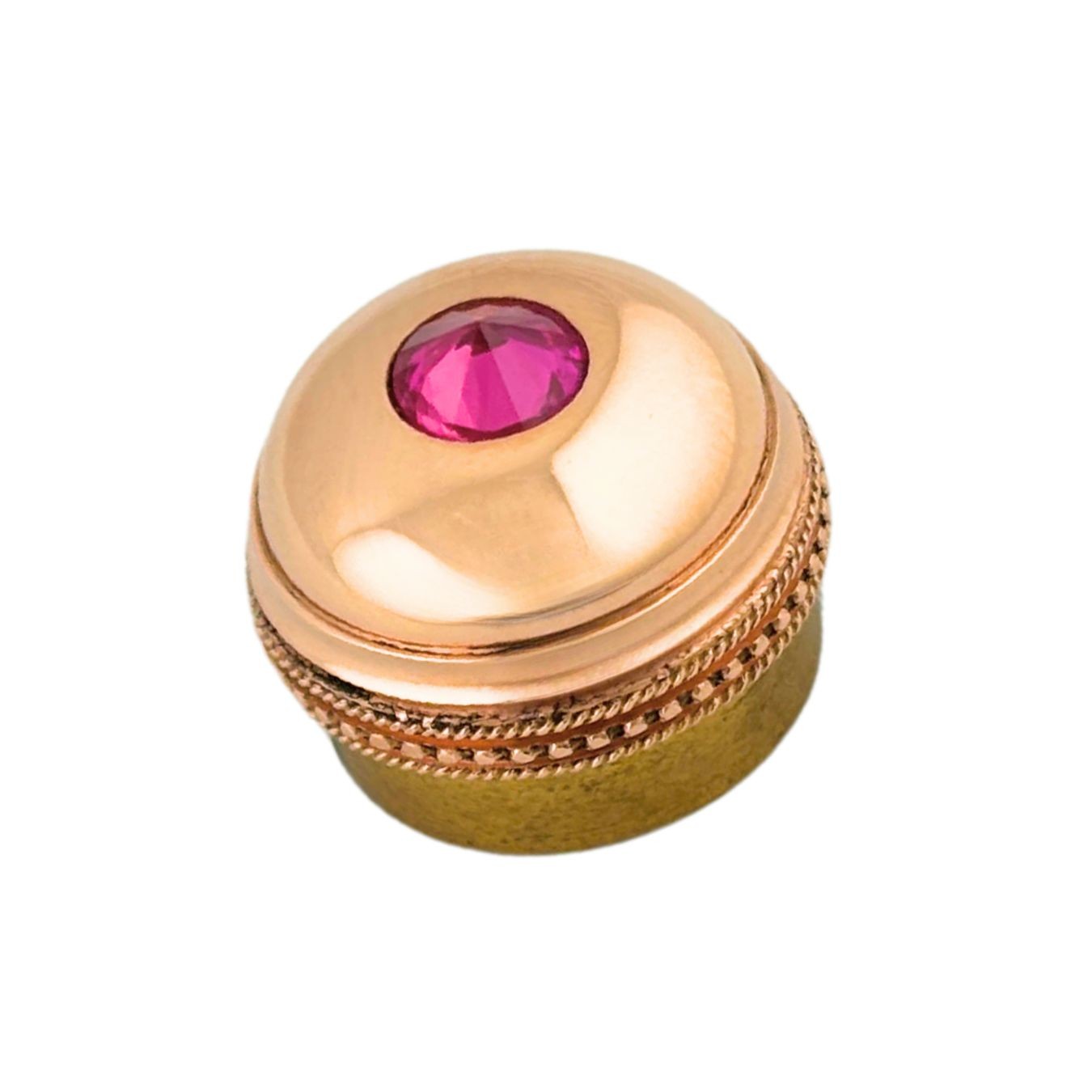 Red Garnet Gemstone Flute Crown Gold (Faceted)