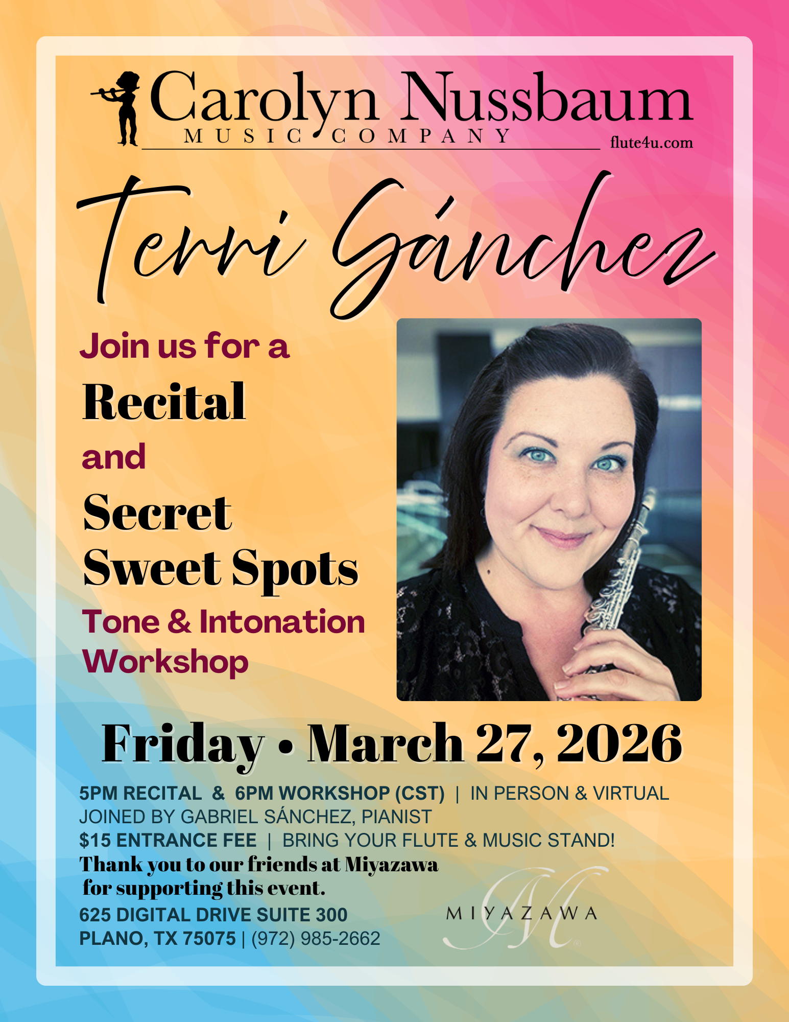 Recital & Workshop with Dr. Terri Sánchez