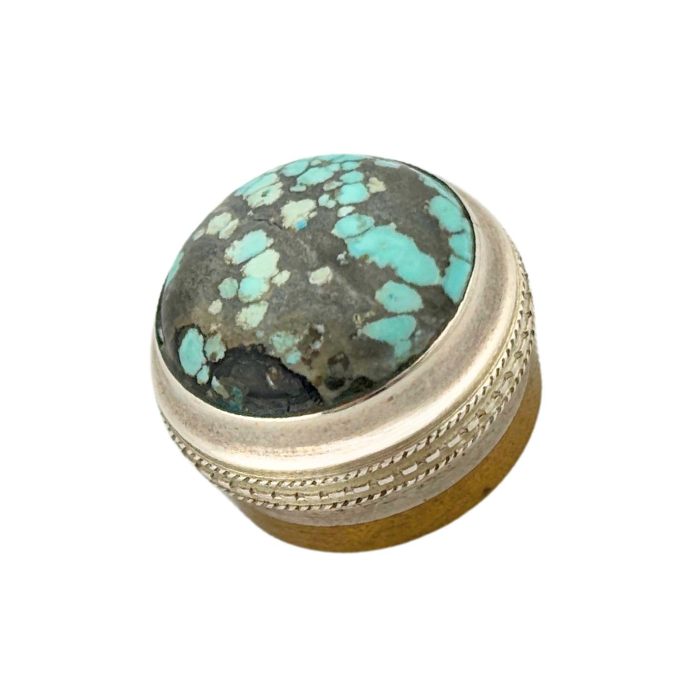 Turquoise Gemstone Flute Crown Silver (Cabochon)
