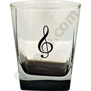 Square Treble Clef Glass w/Black Tint 13oz