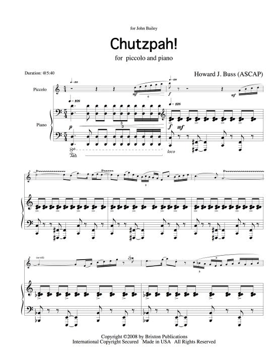 Buss, HJ :: Chutzpah!
