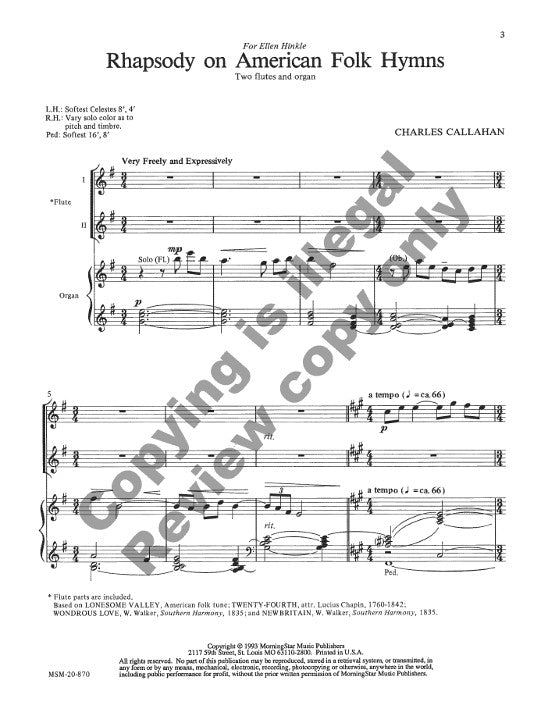 Callahan, C :: Rhapsody on American Folk Hymns