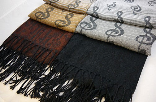 Scarf - Ombre Pashmina with G Clefs