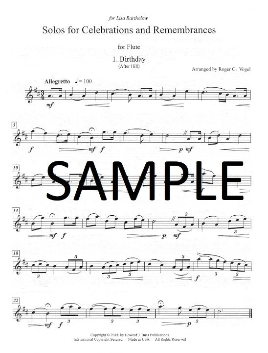 Vogel, RC :: Solos for Celebrations and Remembrances