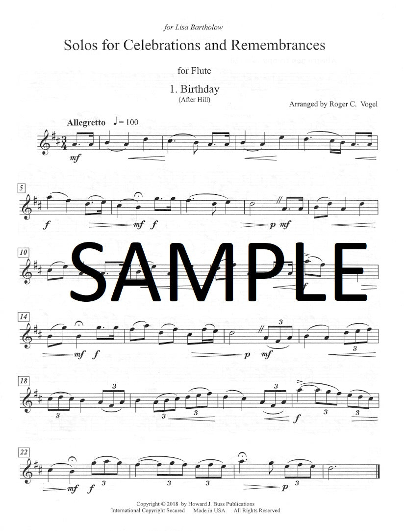 Vogel, RC :: Solos for Celebrations and Remembrances
