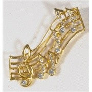 Gold and Rhinestone Brooch