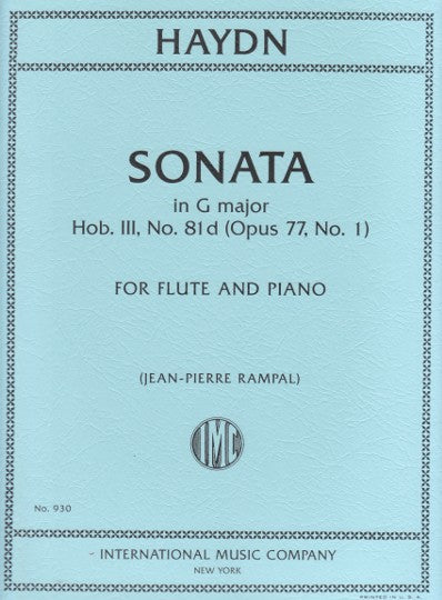Haydn, J :: Sonata in G Major, Hob. III, No. 81d (Opus 77, No. 1)