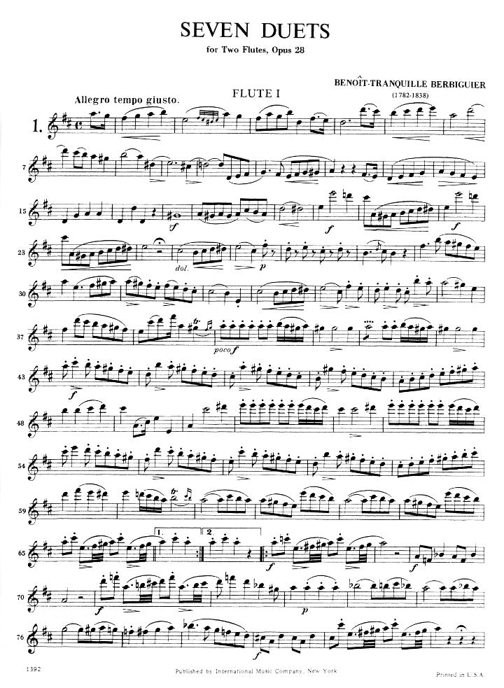 Berbiguier, BT :: Seven Duets op. 28