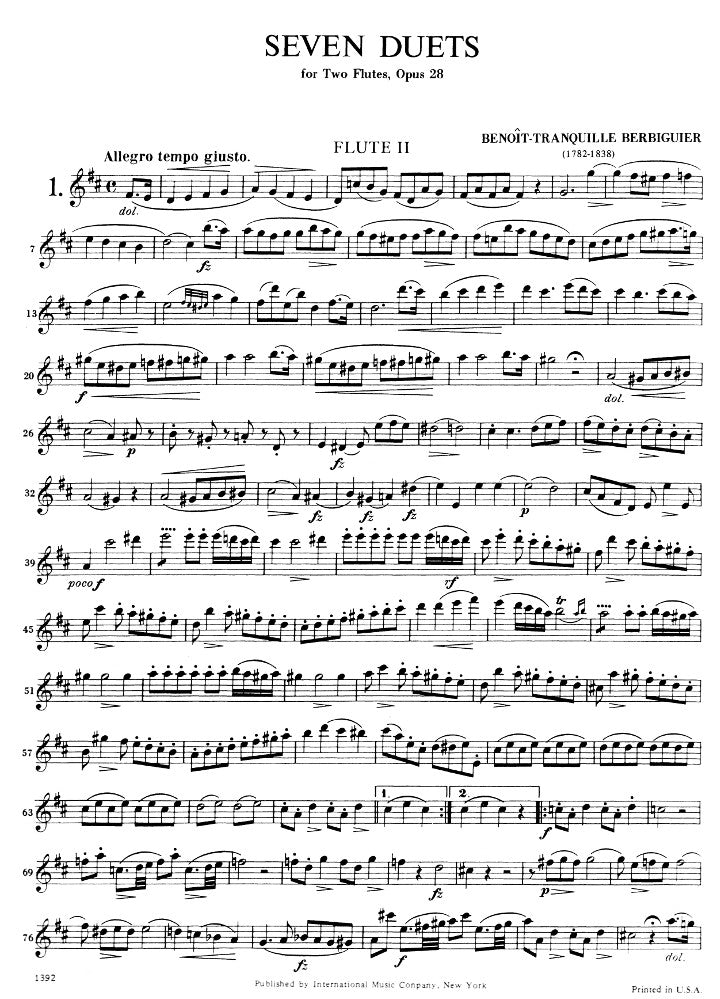 Berbiguier, BT :: Seven Duets op. 28