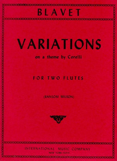 Blavet, M :: Variations on a Theme by Corelli