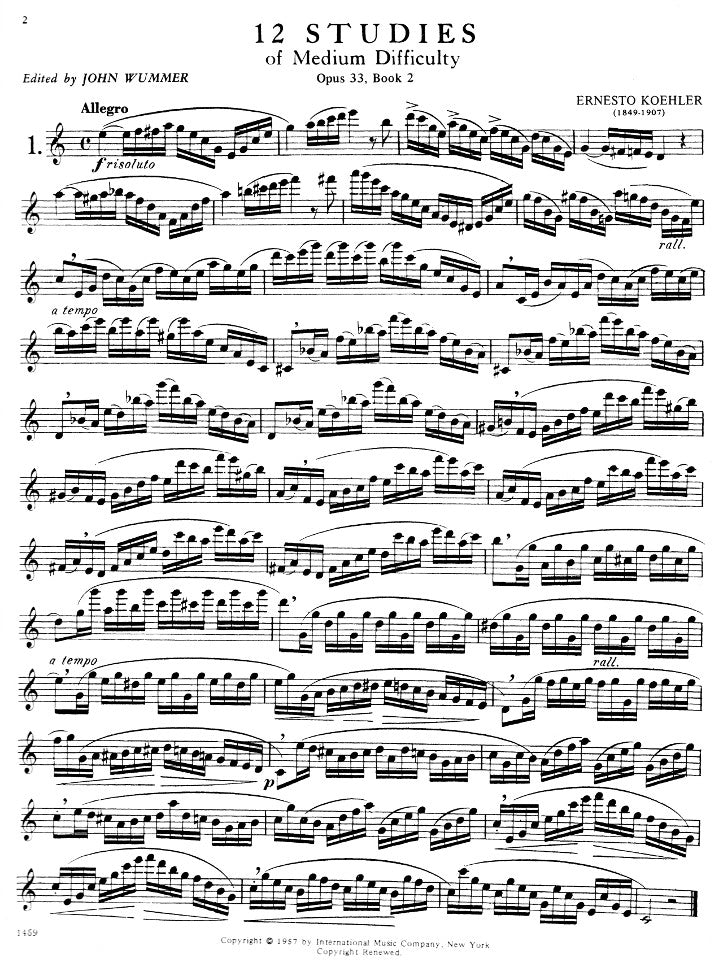 Kohler, E :: 12 Studies op. 33