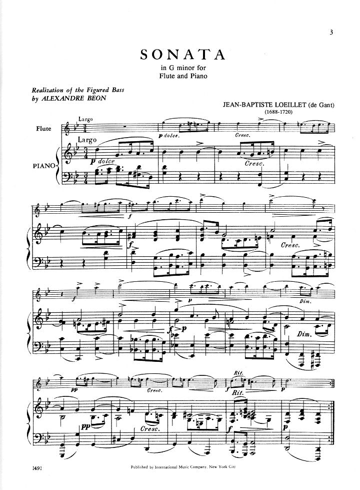 Loeillet, JB :: Sonata in G minor
