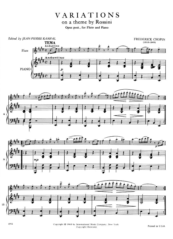 Chopin, F :: Variations on a theme by Rossini