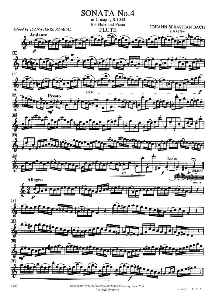 Bach, JS :: Six Sonatas S. 1033-1035 Volume II