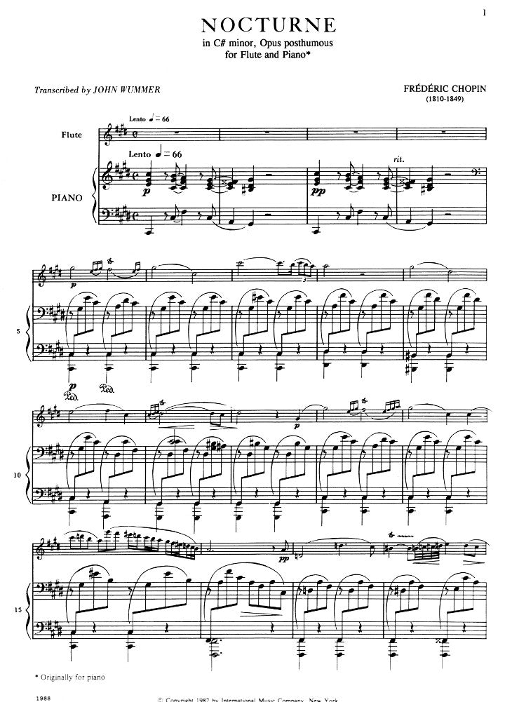 Chopin, F :: Nocturne in C# minor, Opus posthumous