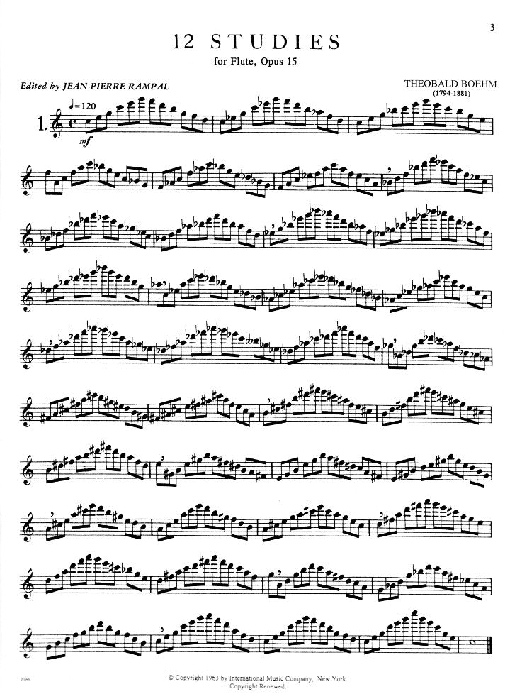Boehm, T :: 12 Studies op. 15