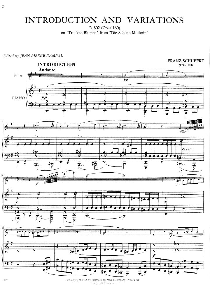 Schubert, F :: Introduction and Variations D. 802 (op. 160)