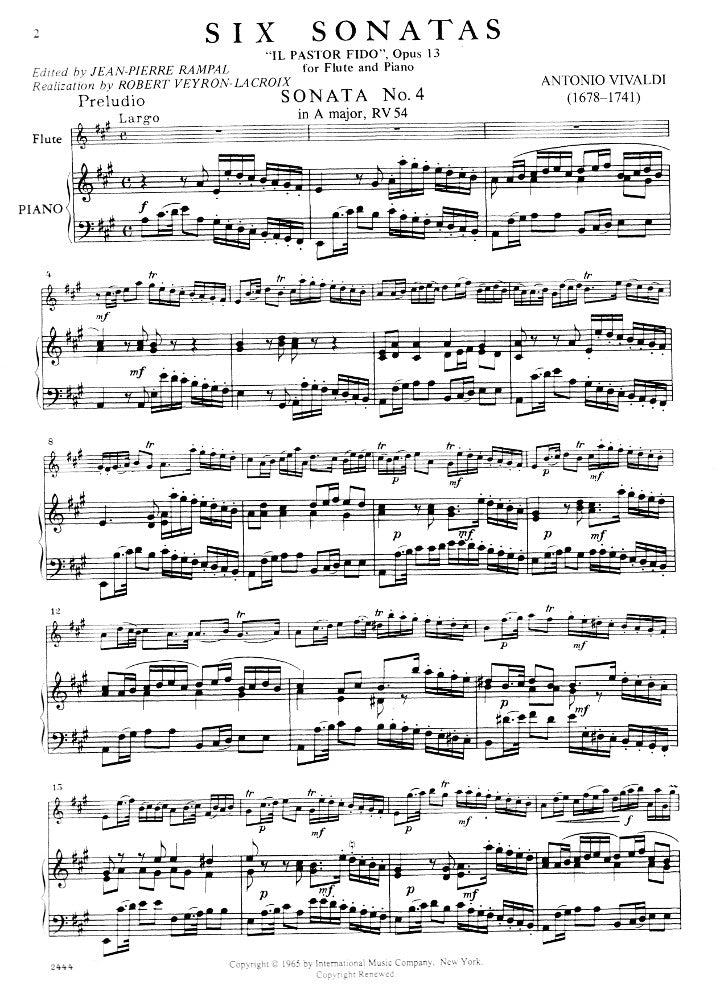 Vivaldi, A :: Six Sonatas 'Il Pastor Fido' op. 13 Vol. II