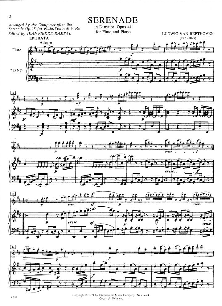 Beethoven, L :: Serenade in D major op. 41